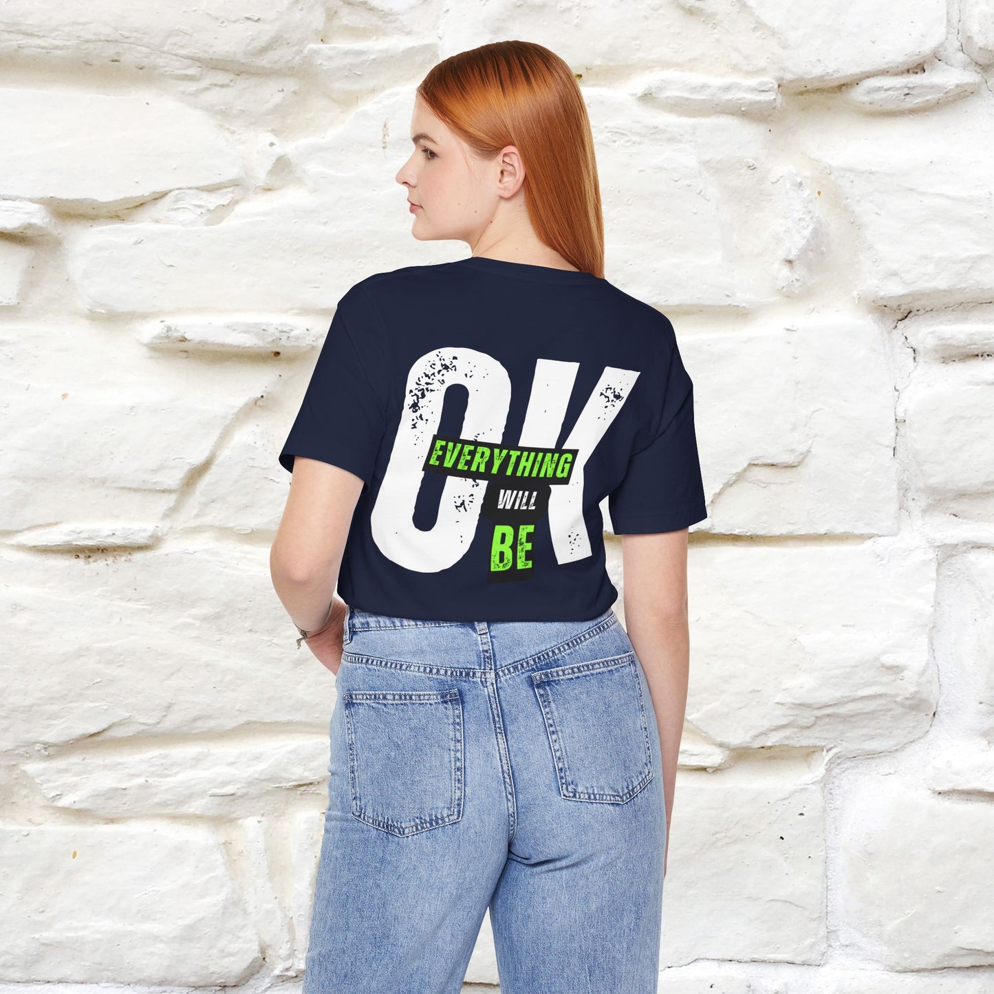 ''Everything Will Be Ok '' Cat T-Shirt Front and Back Design | Nunu&Miao Studio