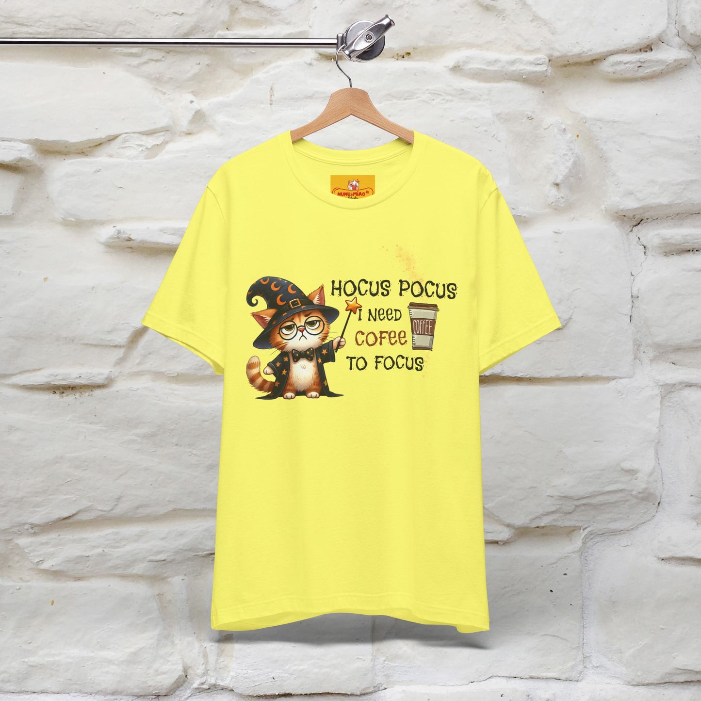 ''Hocus Pocus I Need Coffe To Focus'' Funny Cat Shirt | Nunu&Miao Studio