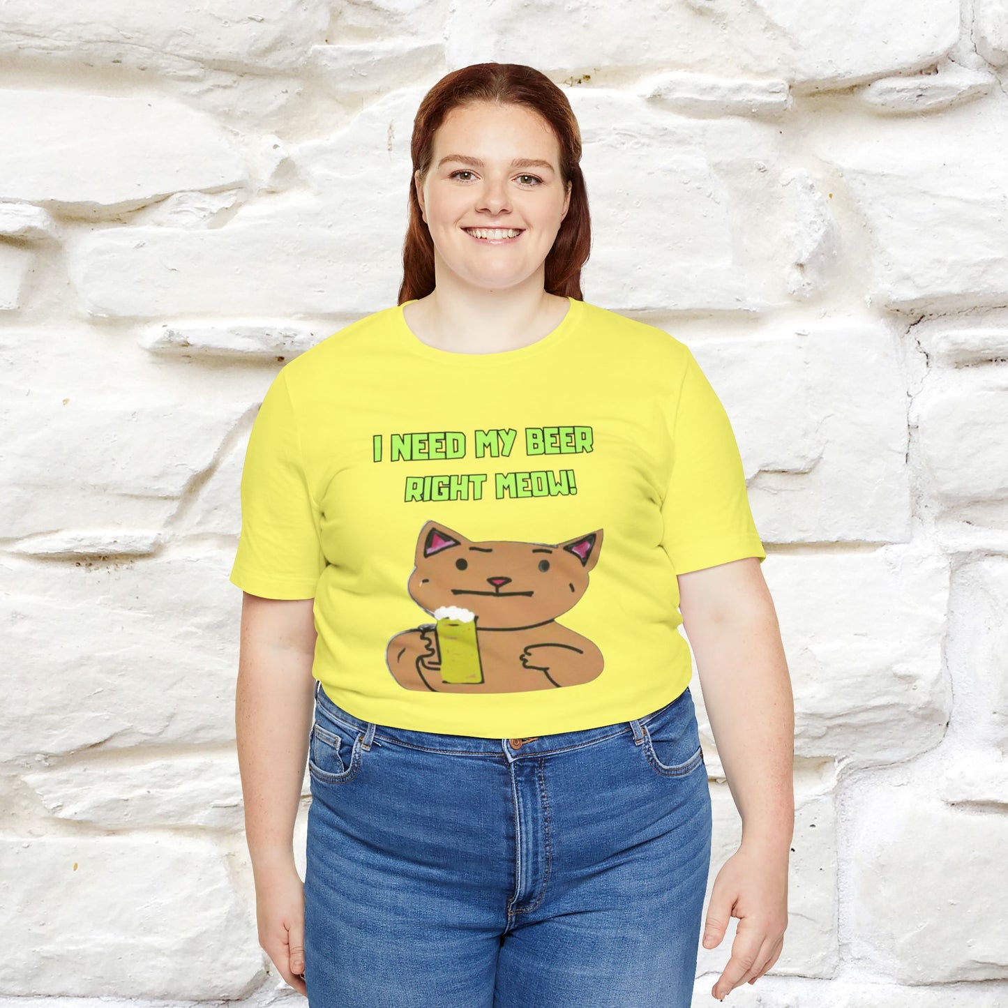 "I Need My Beer Right Meow!" Cat  T-shirt |Nunu&Miao Studio - Nunu&Miao Studio