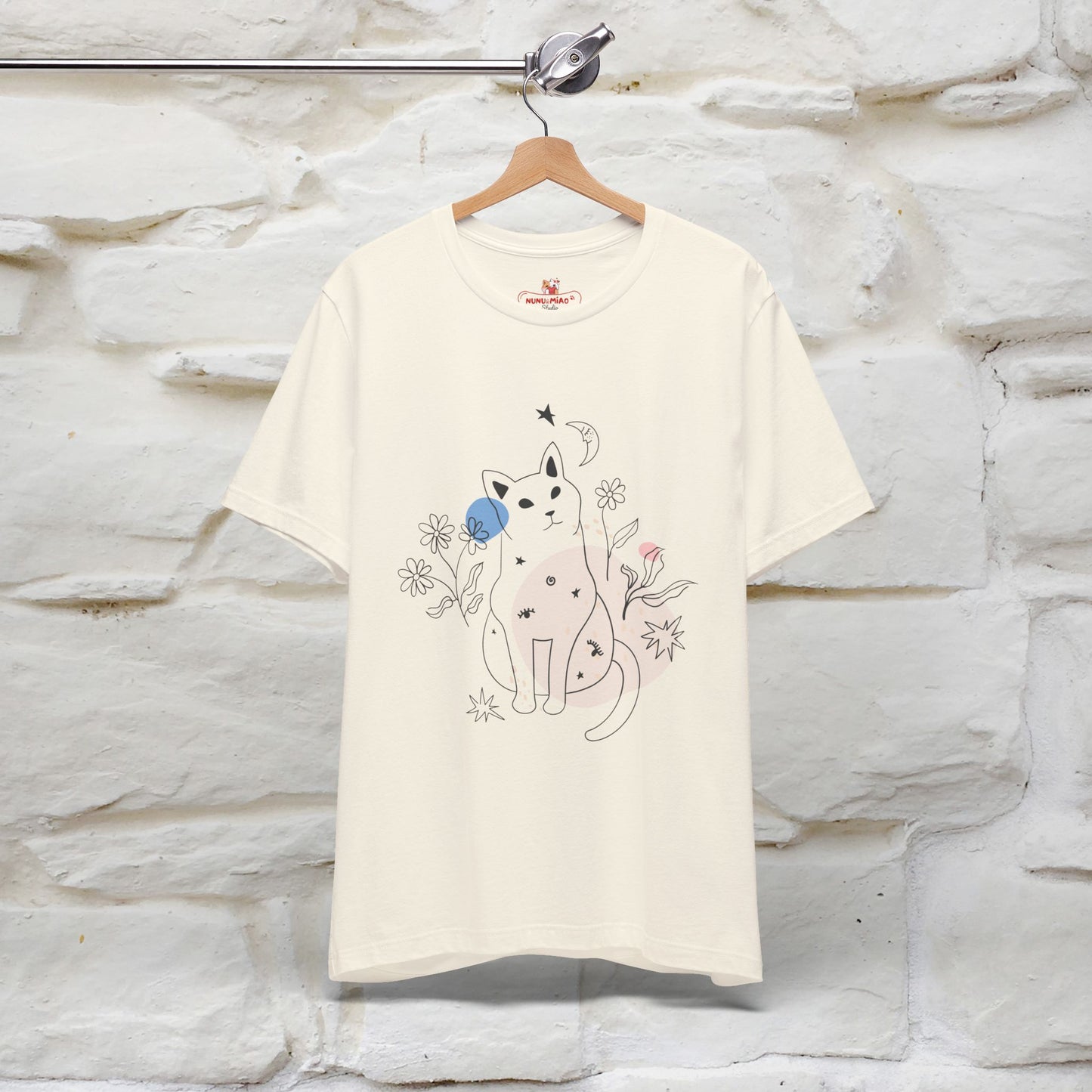 "Night Garden Cat T-Shirt for Men & Women | 100% Cotton* | Enchanting Cat Lover Tee 🐾"