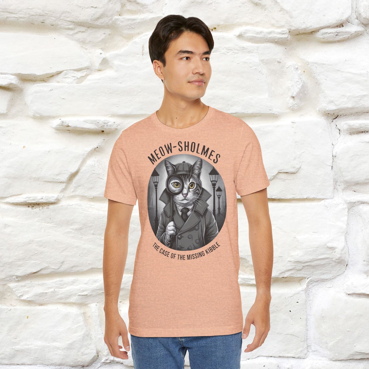 Meow-Sholmes: The Case of the Missing Kibble T-Shirt | Detective Cat Tee for Men & Women | 100% Cotton*