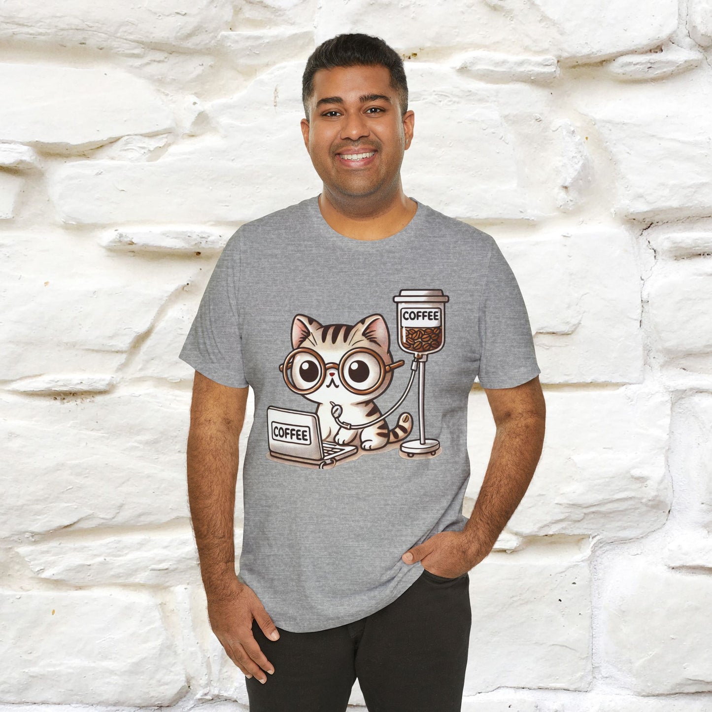 "Coffee Runs Through My Veins" Cat T-shirt for Men & Women | 100% Cotton* | Cat Lover Tee