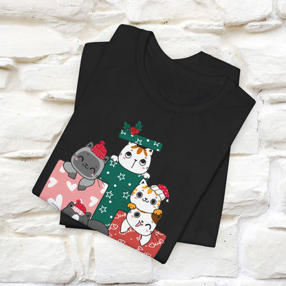 Christmas Cat Gift T-Shirt | Perfect Holiday Cat Shirt for Men & Women | 100% Cotton