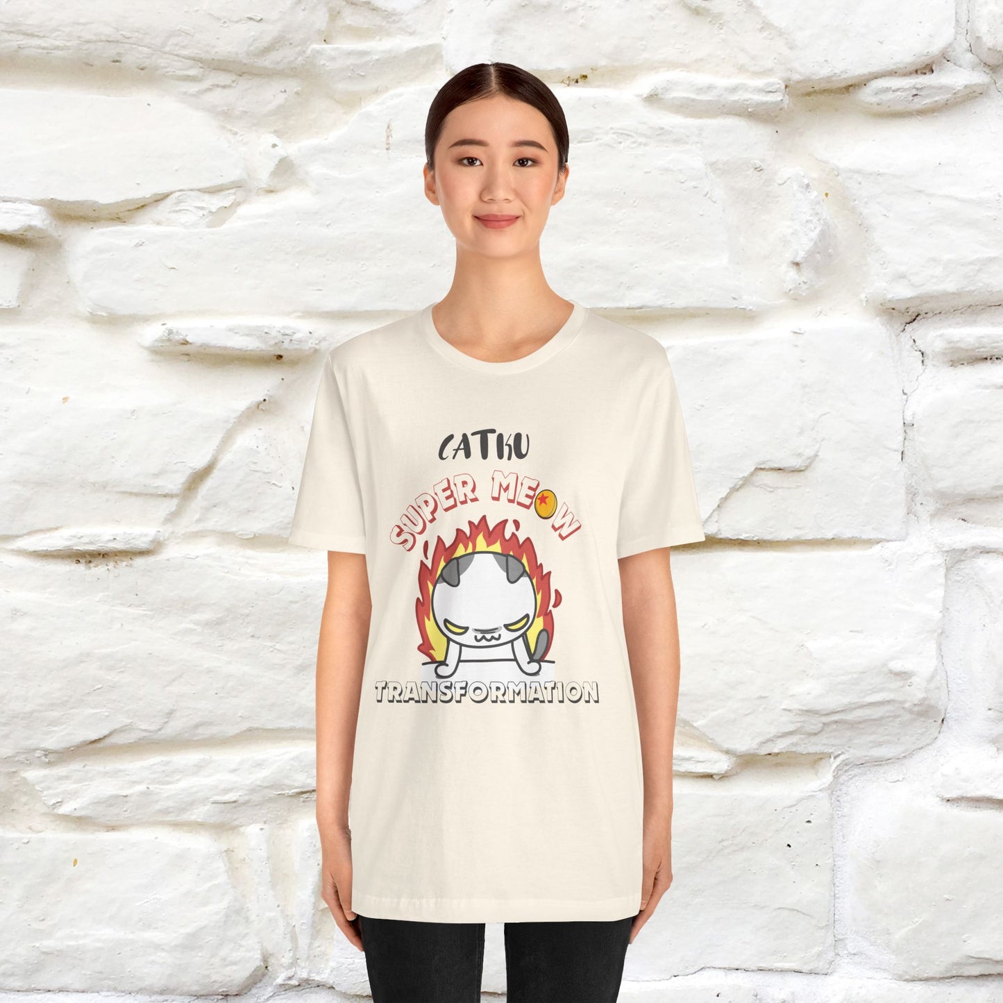 Catku Super Meow Transformation T-Shirt for Men & Women | 100% Cotton* Anime-Inspired Cat Tee