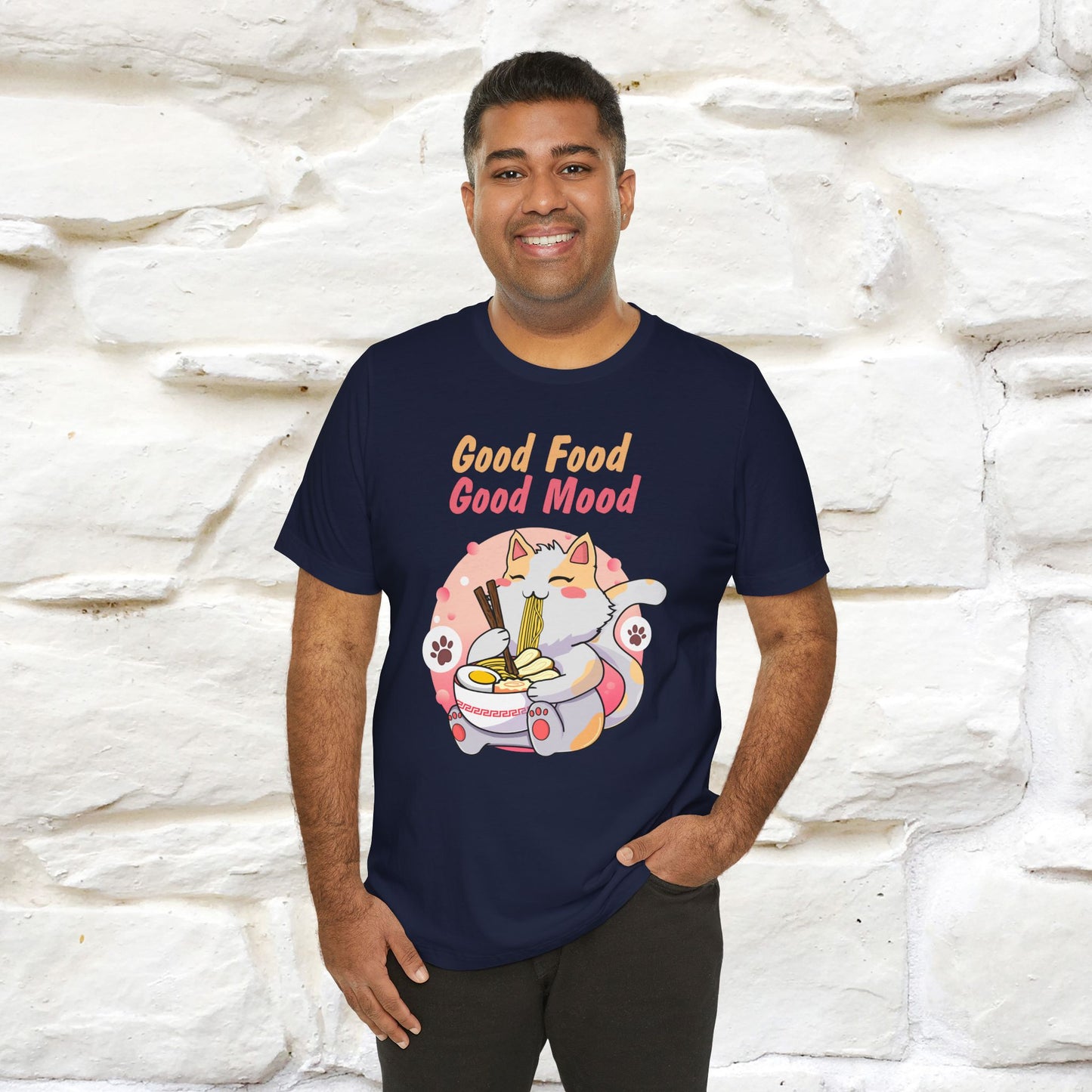 "Good Food Good Mood" Cat T-shirt for Men & Women | 100% Cotton*