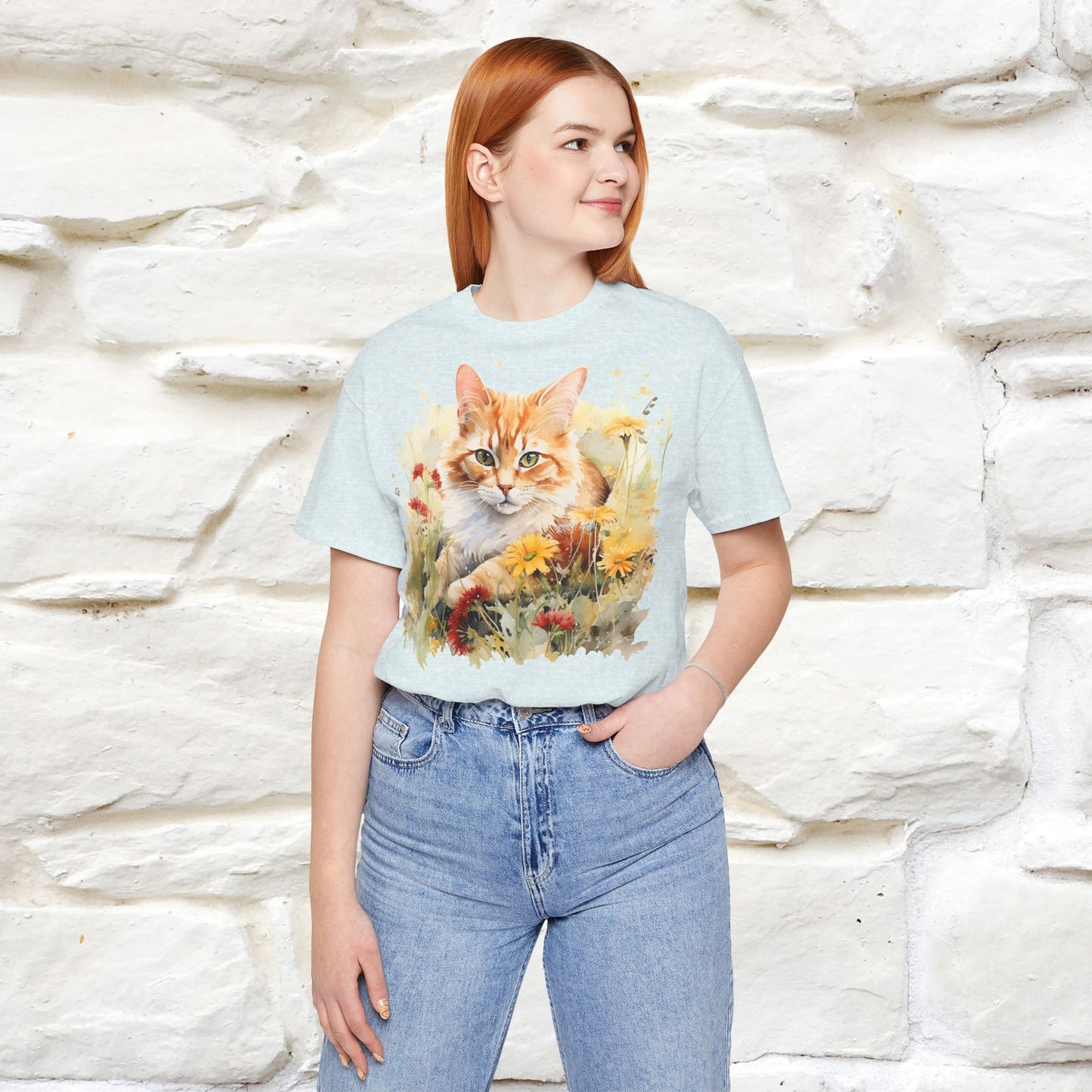 ''Elegance'' Cat T-shirt for Women 100% Cotton. - Nunu&Miao Studio