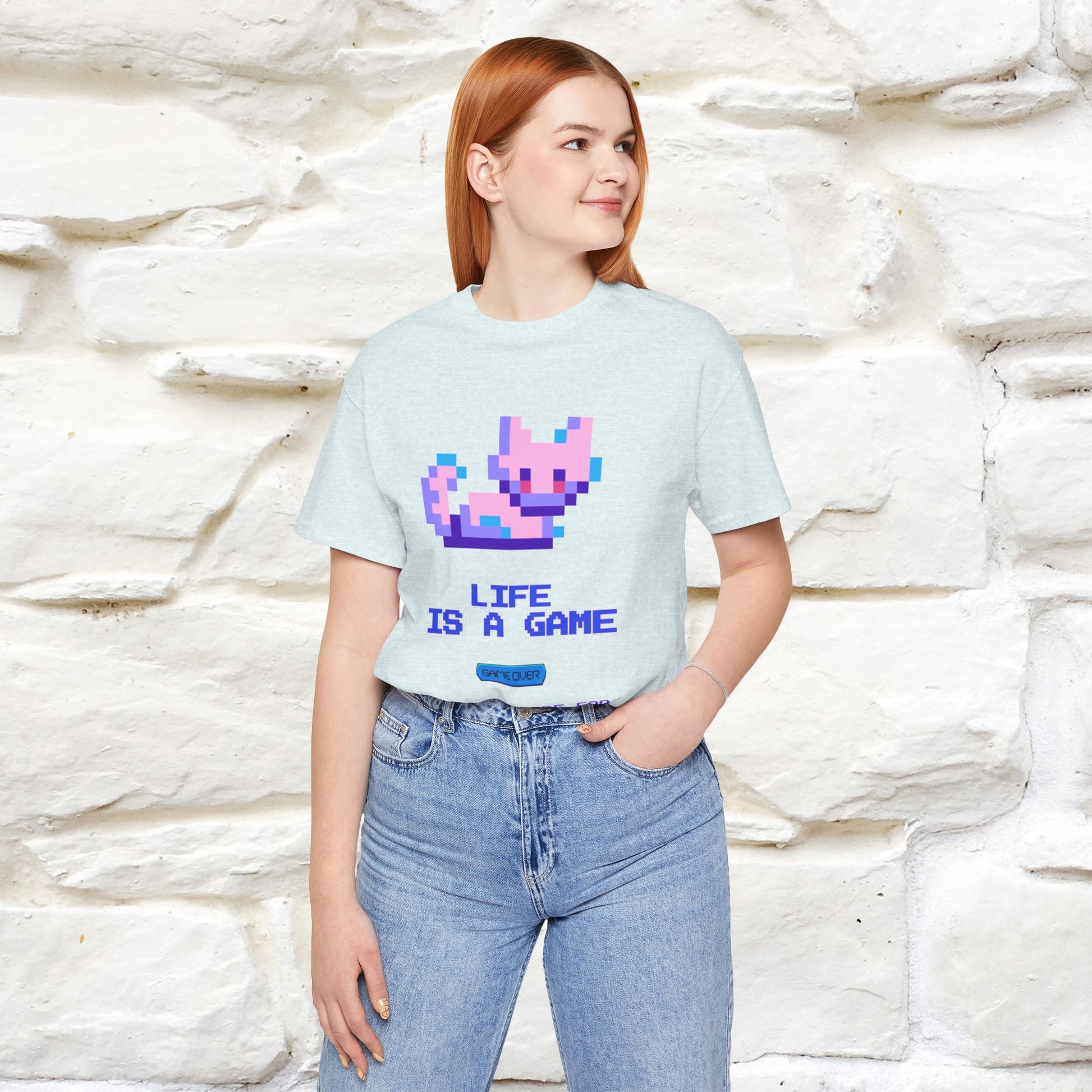 "Life Is A Game, I Am Just Here Fo The Cheat Code" Funny Cat T-Shirt for Men & Women | 100% Cotton* - Nunu&Miao Studio