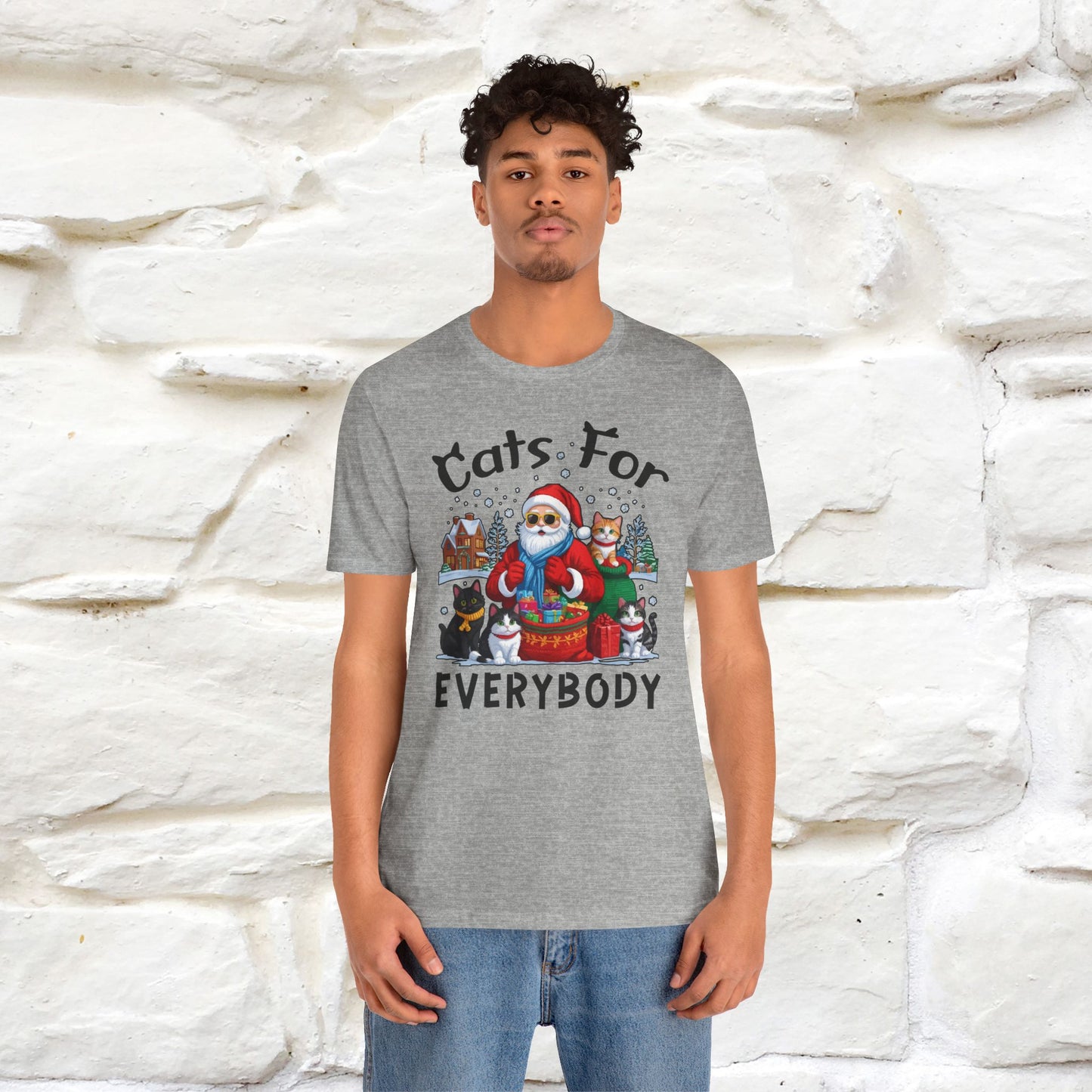 Cats For Everybody T-Shirt | Festive Cat Christmas Shirt for Men & Women | 100% Cotton