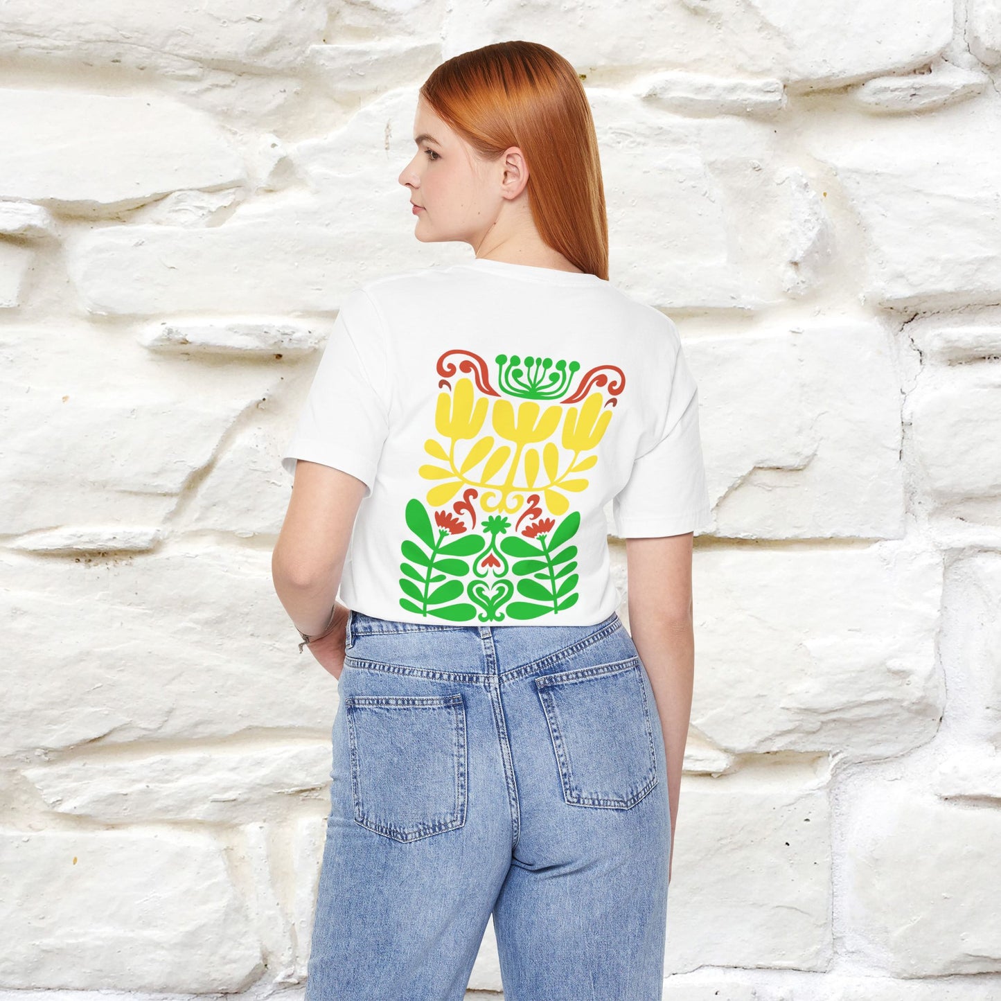 ''Floral Abstract'' Cat T-Shirt Front and Back Design | Nunu&Miao Studio