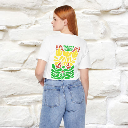 ''Floral Abstract'' Cat T-Shirt Front and Back Design | Nunu&Miao Studio
