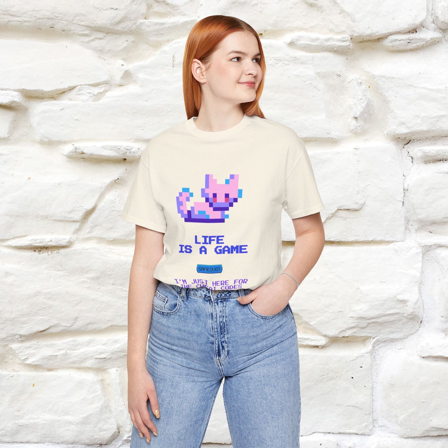 "Life Is A Game, I Am Just Here Fo The Cheat Code"  Cat T-Shirt | Nunu&Miao Studio - Nunu&Miao Studio
