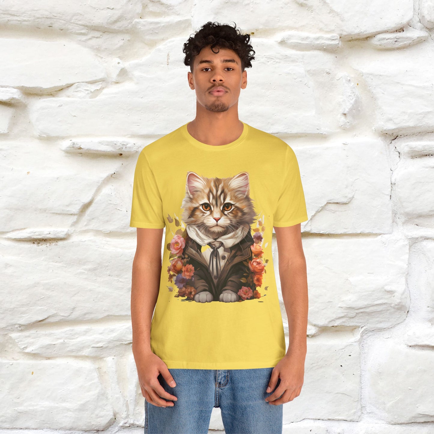 "Mr. Meow" Elegante T-shirt con gatto per uomo e donna | 100% cotone*