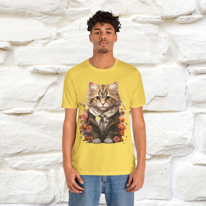 "Mr. Meow" Elegante T-shirt con gatto per uomo e donna | 100% cotone*