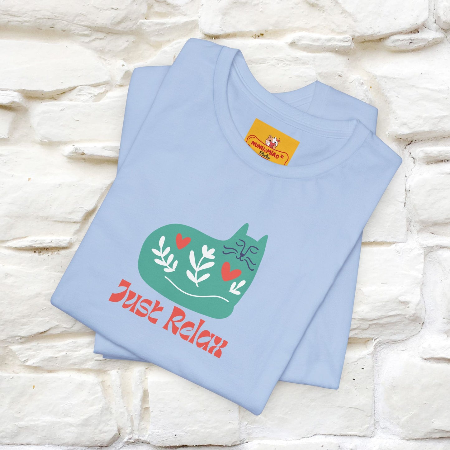 "Just Relax'' Cat T-Shirt Front and Back Design | Nunu&Miao Studio