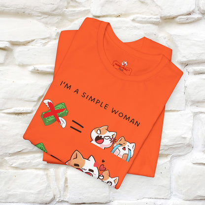 "I'm A Simple Woman" Funny Cat T-shirt for Women | 100% Cotton* 🐾