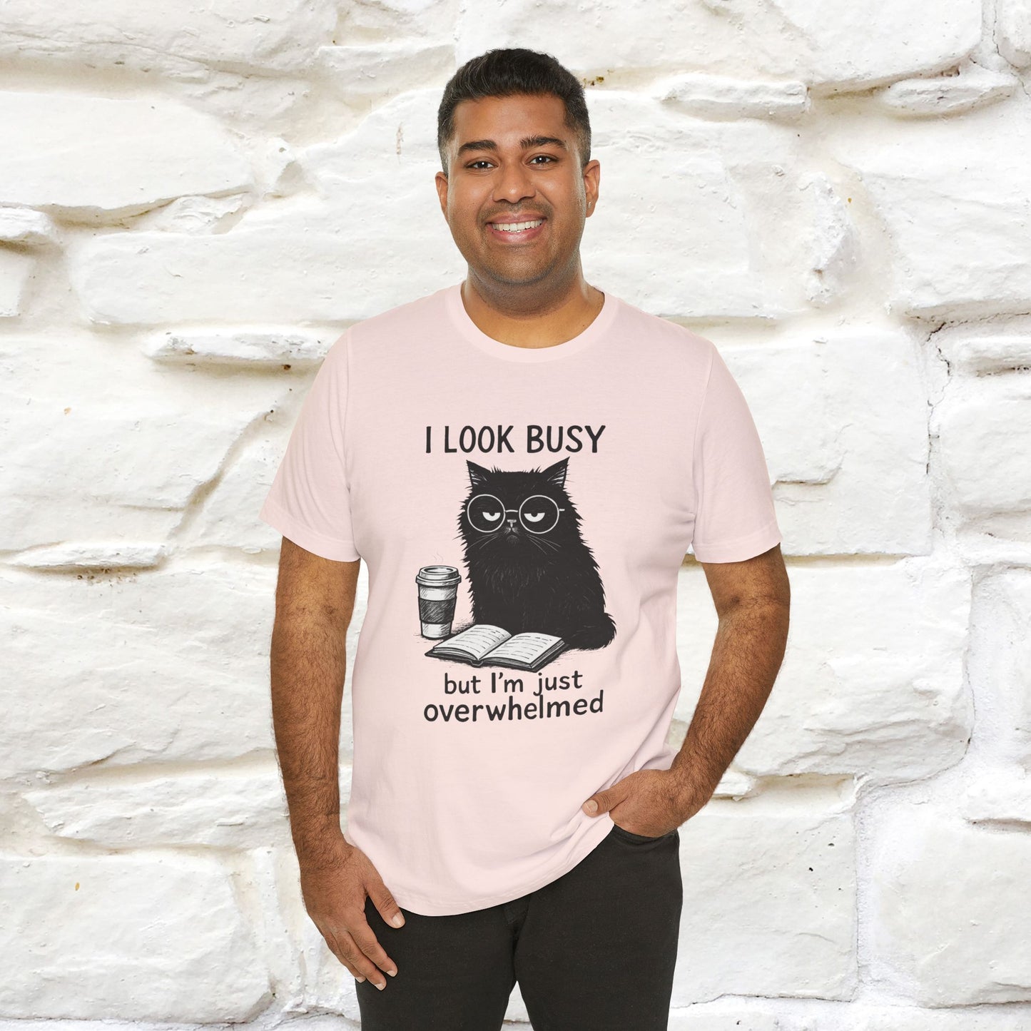 "I Look Busy But I'm Just Overwhelmed" |Cat T-Shirt | Nunu&Miao Studio