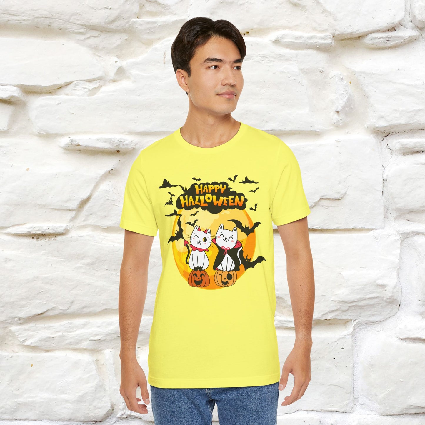 "Happy Halloween Cat Couple " Cat  T-shirt |Nunu&Miao Studio - Nunu&Miao Studio