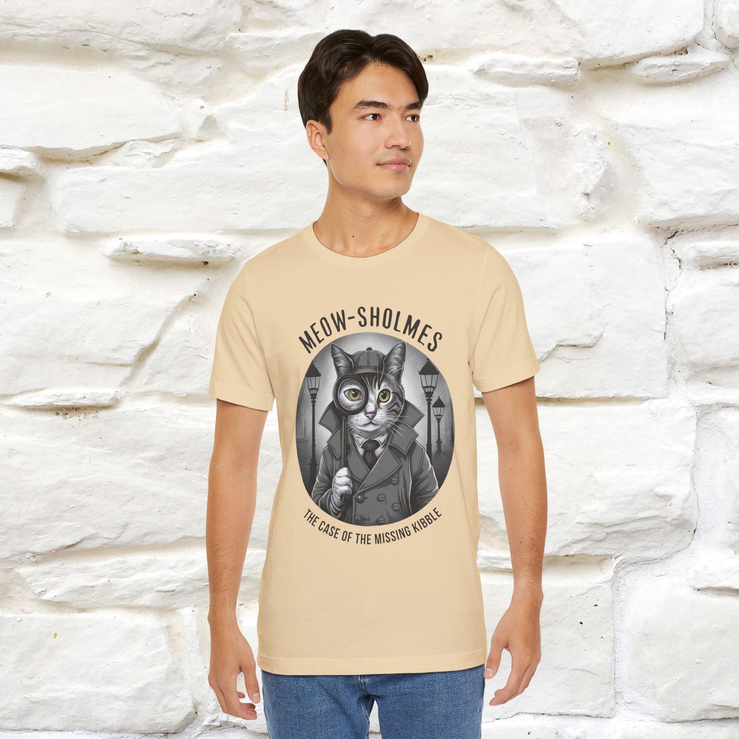 Meow-Sholmes: The Case of the Missing Kibble T-Shirt | Detective Cat Tee for Men & Women | 100% Cotton*