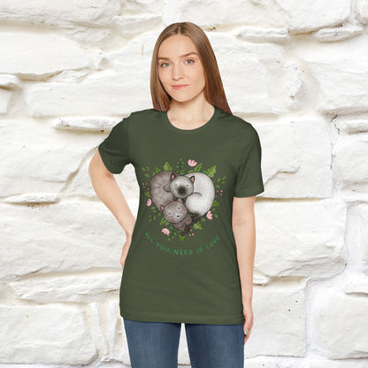 "All You Need Is Love" Cat T-Shirt | 100% Cotton* | Adorable Cat Apparel for Men & Women