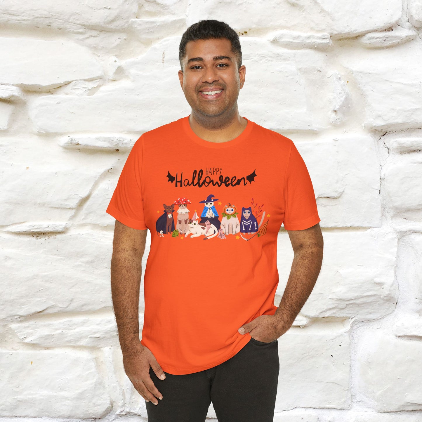 ''Happy Halloween Cat Family'' Unisex T-shirt 100% Cotton*