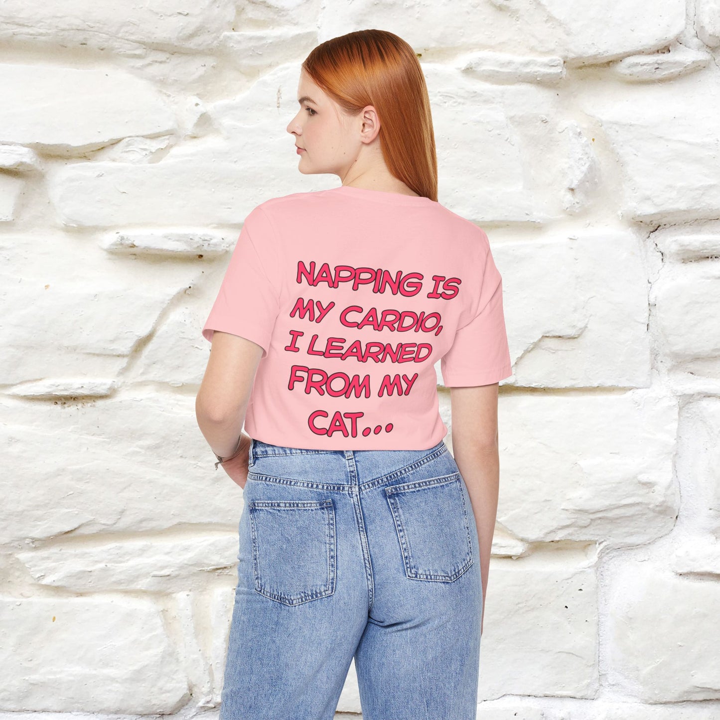 "Napping Is My Cardio, I Learned From My Cat…" Funny Cat T-shirt | Nunu&Miao Studio
