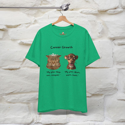 "Career Growth: Cat vs. Dog" Funny T-Shirt for Men & Women | 100% Cotton* 🐾