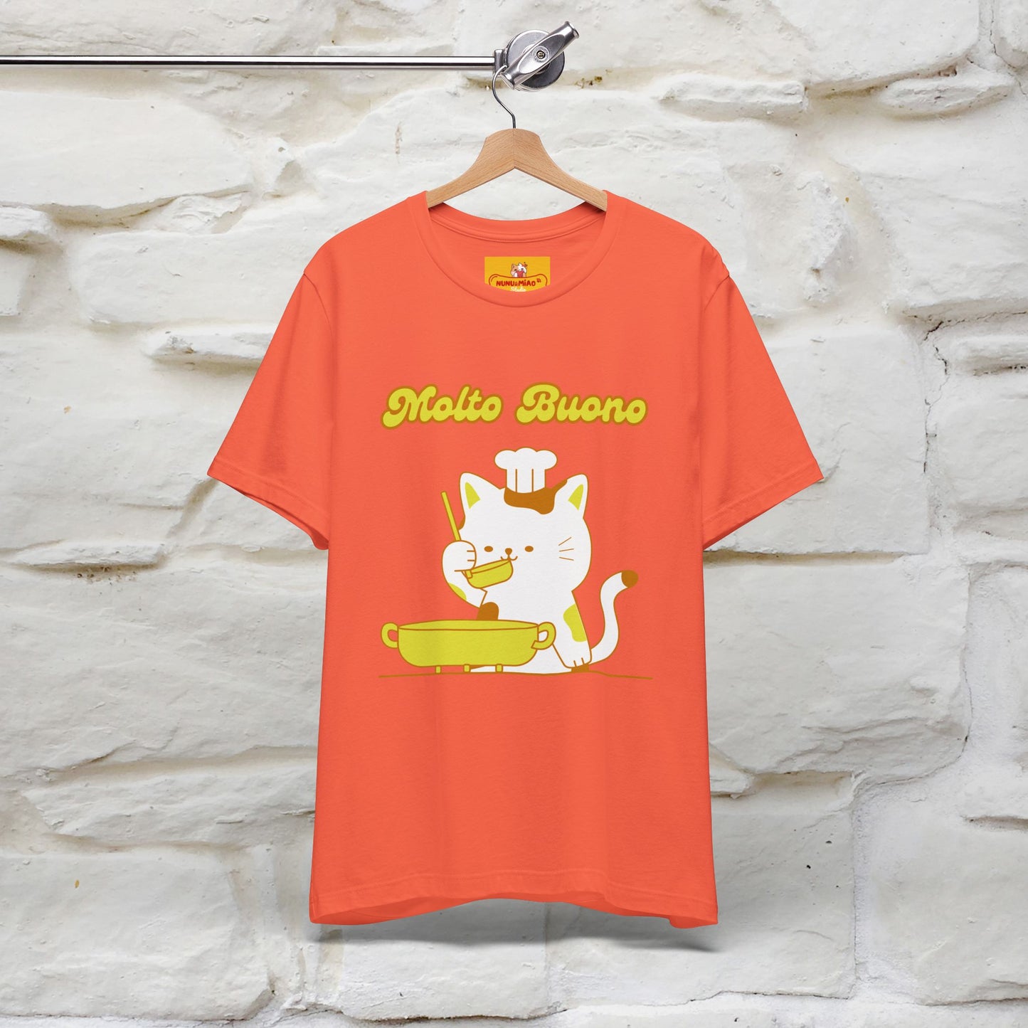 “Molto Buono Cat T-Shirt | Italian-Inspired Cat Shirt for Men & Women | 100% Cotton”