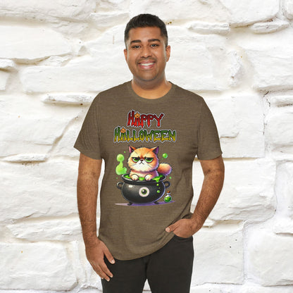 ''Angry Cat Happy Halloween'' Unisex T-shirt  100% Cotton*