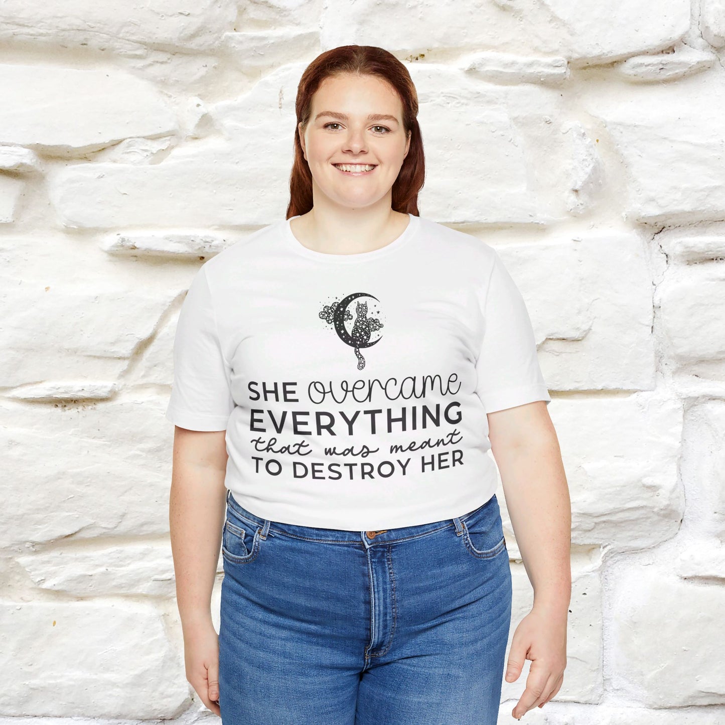 ''She Overcome Everything That Was Meant To Destory Her'' T-shirt for Women 100% Cotton* - Nunu&Miao Studio