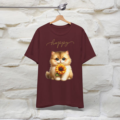 ''Happy'' Cat T-shirt for Women 100% Cotton* - Nunu&Miao Studio