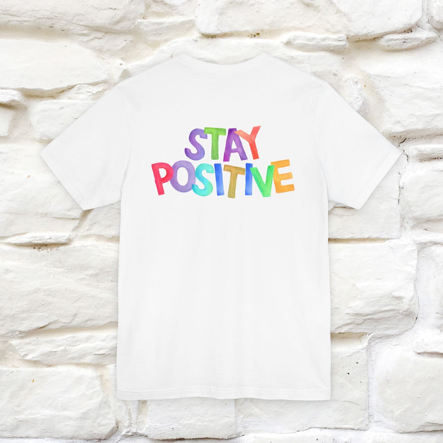 "Stay Positive'' Cat T-Shirt | Front & Back Design | Nunu&Miao Studio