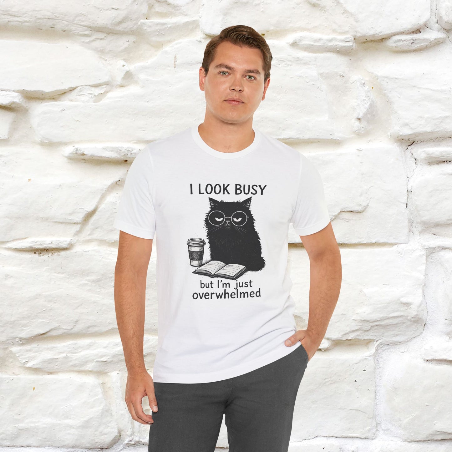 "I Look Busy But I'm Just Overwhelmed" |Cat T-Shirt | Nunu&Miao Studio