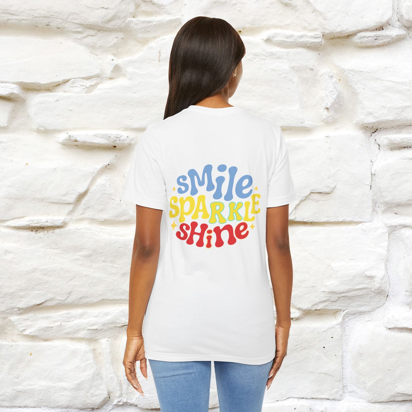 "Smile, Sparkle, Shine" Cat T-Shirt | Front & Back Design | Nunu&Miao Studio