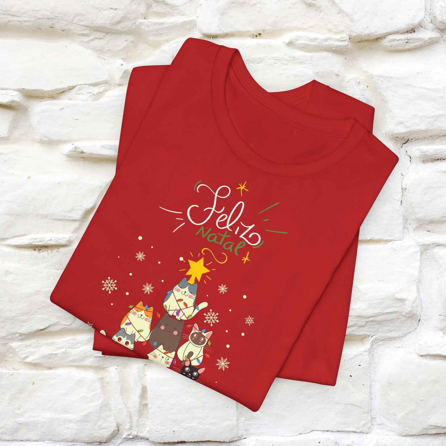 "Feliz Natal" Cat T-shirt for Men & Women | 100% Cotton* 🐾 | Festive Holiday Tee