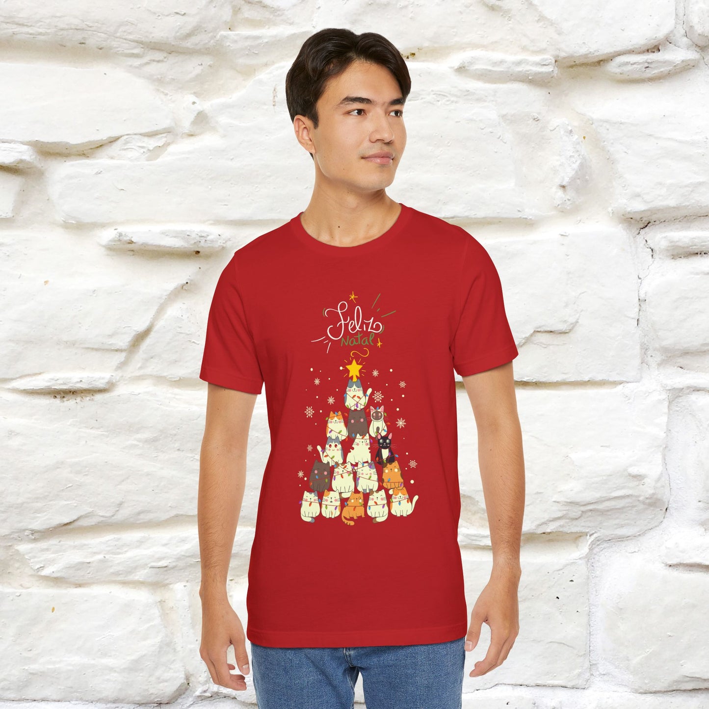 "Feliz Natal" Cat T-shirt for Men & Women | 100% Cotton* 🐾 | Festive Holiday Tee