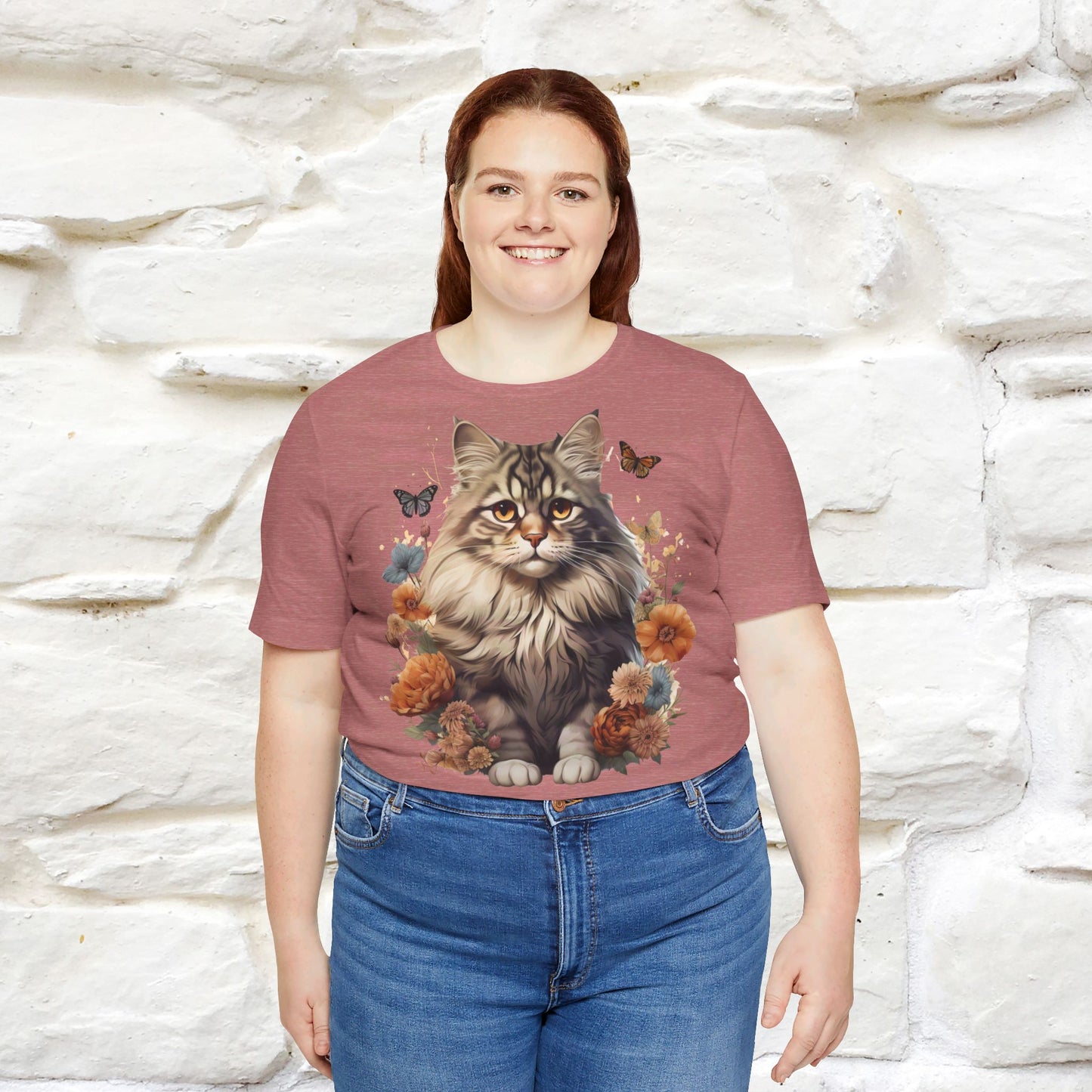 ''Floral Feline Fantasy'' Cat T-shirt for Women 100% Cotton*