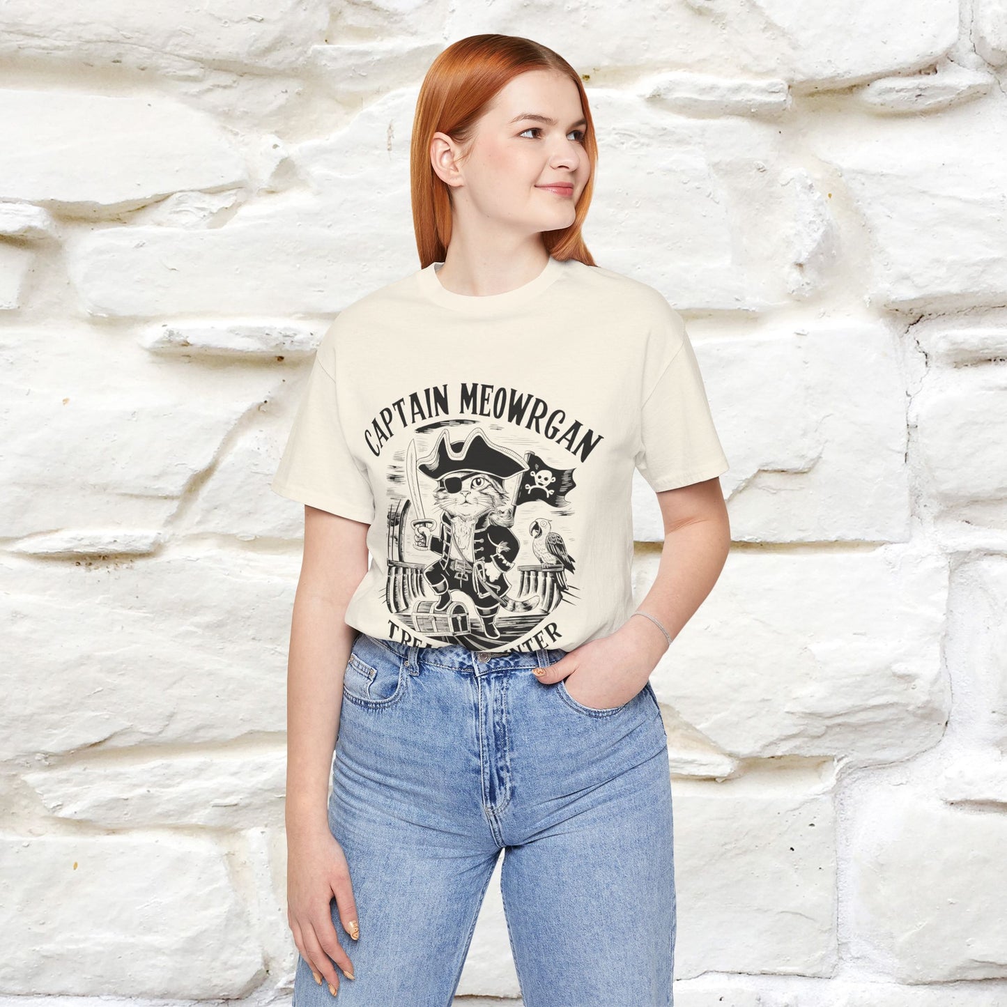 Captain Meowrgan Treasure Hunter T-Shirt | Adventure Cat Tee for Men & Women | 100% Cotton*