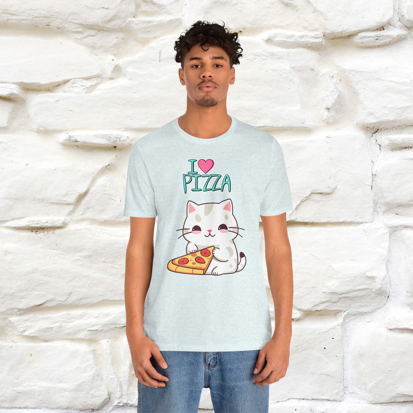 "I Love Pizza" Cat T-shirt for Men & Women | 100% Cotton*