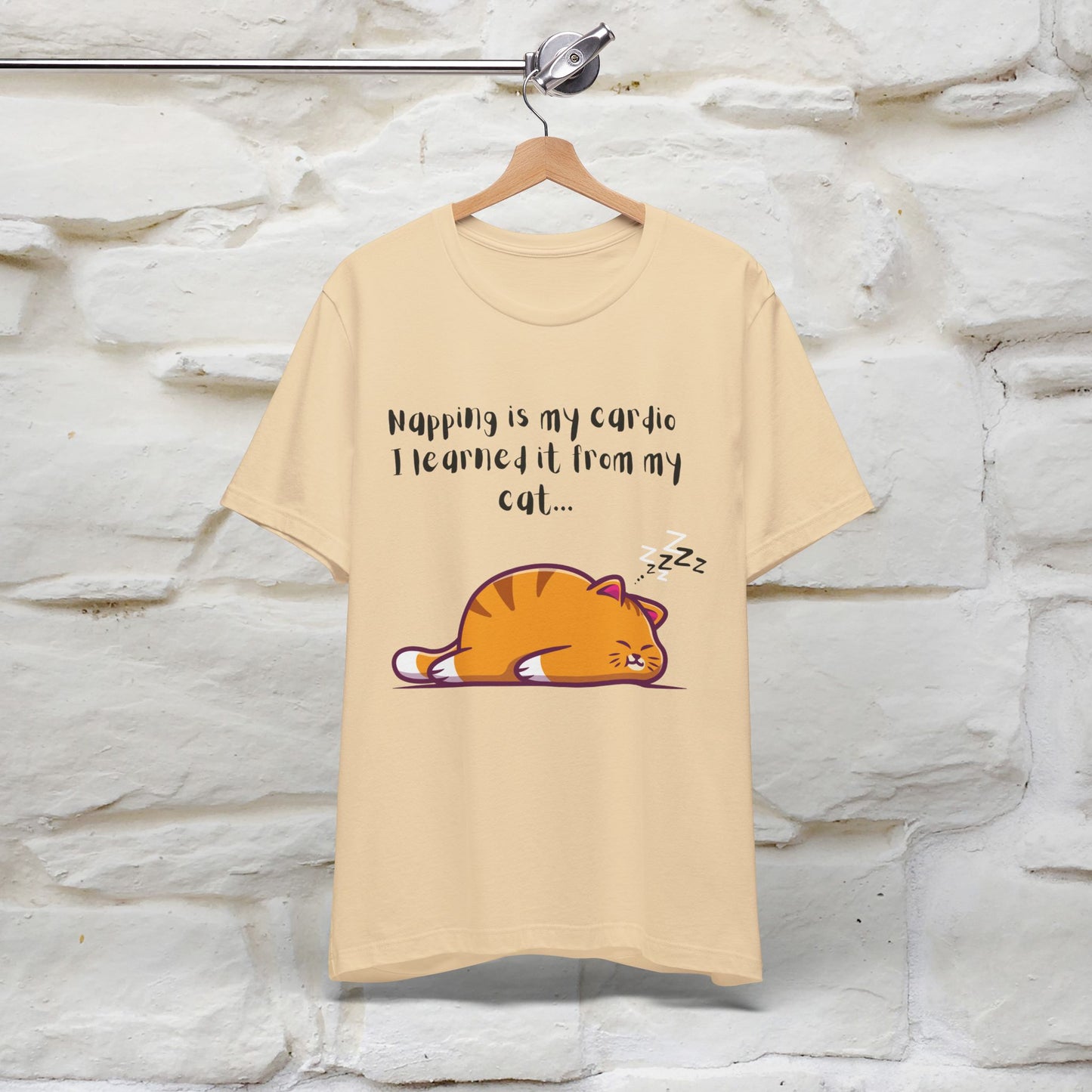 "Napping Is My Cardio, I Learned From My Cat" T-Shirt for Men & Women | 100% Cotton* 🐾