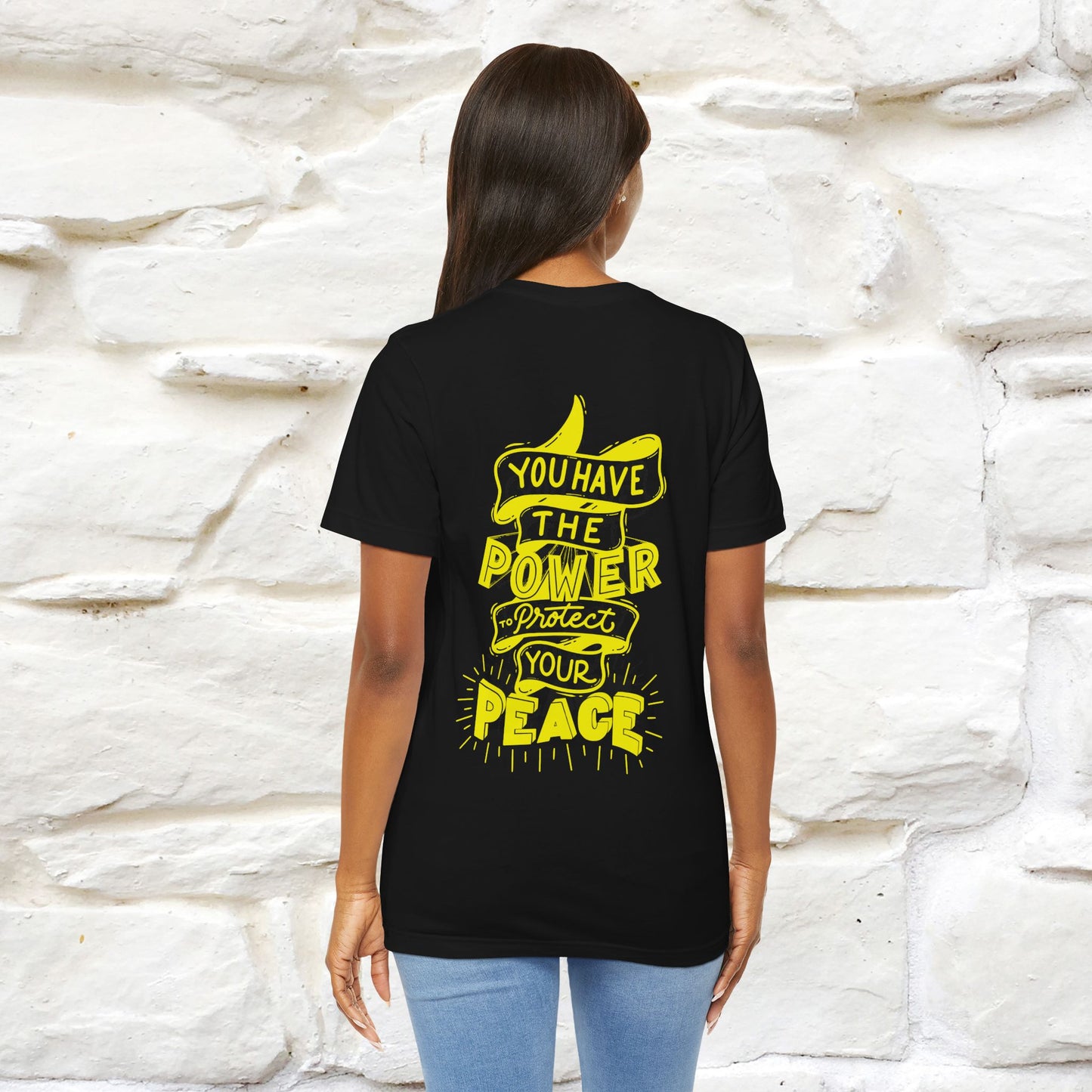 "You Have the Power to Protect Your Peace" Cat T-Shirt| Front & Back Design | Nunu&Miao Studio
