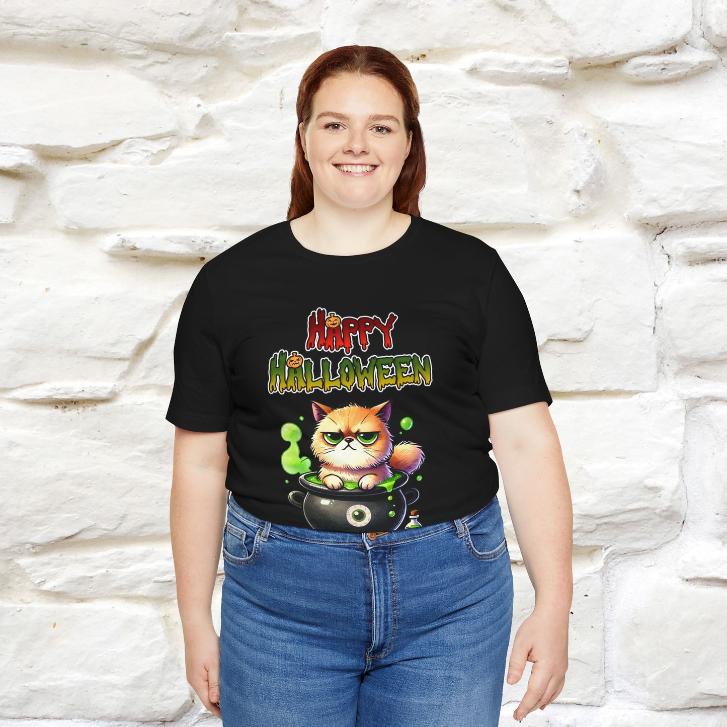 "Angry Cat Happy Halloween" Cat  T-shirt |Nunu&Miao Studio