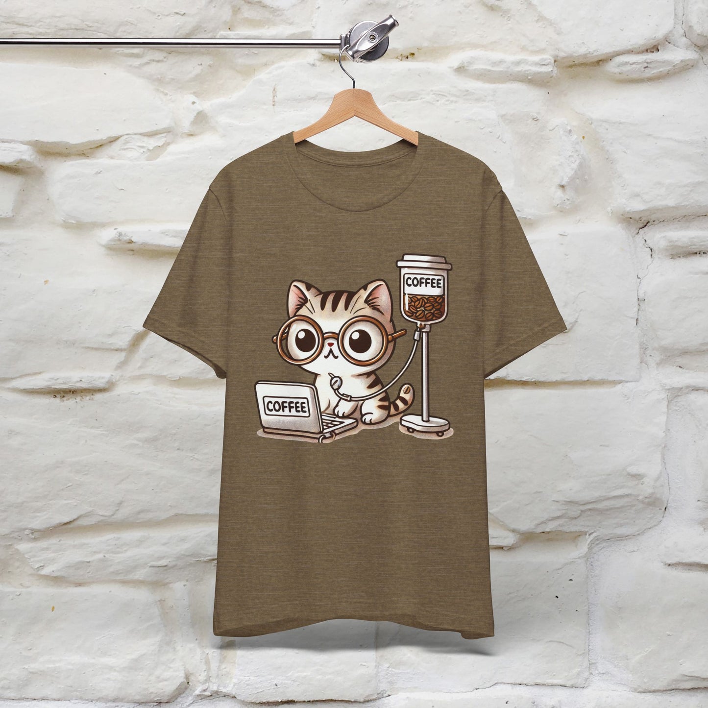 "Coffee Runs Through My Veins" Cat T-shirt for Men & Women | 100% Cotton* | Cat Lover Tee