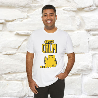 Keep Calm Cat T-Shirt for Men & Women | 100% Cotton* Relaxed Cat Lover Tee