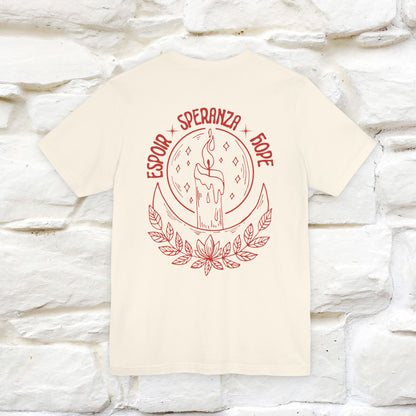 "Espoir Speranza Hope'' Cat T-Shirt Front and Back Design | Nunu&Miao Studio