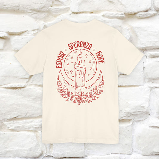 "Espoir Speranza Hope'' Cat T-Shirt Front and Back Design | Nunu&Miao Studio