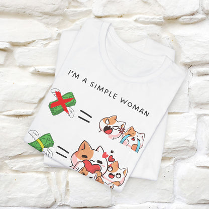 "I'm A Simple Woman" Funny Cat T-shirt for Women | 100% Cotton* 🐾