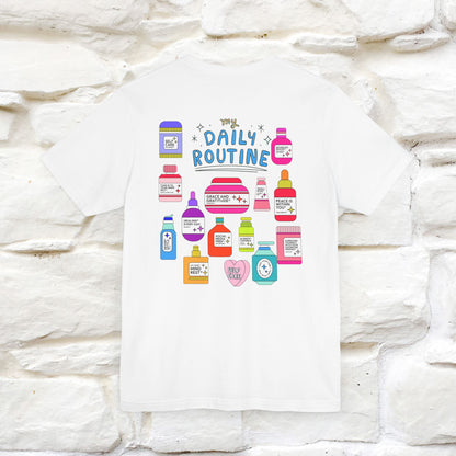 Boost Your Immunity: My Daily Routine Cat T-Shirt | Unisex Front & Back Design | 100% Cotton*