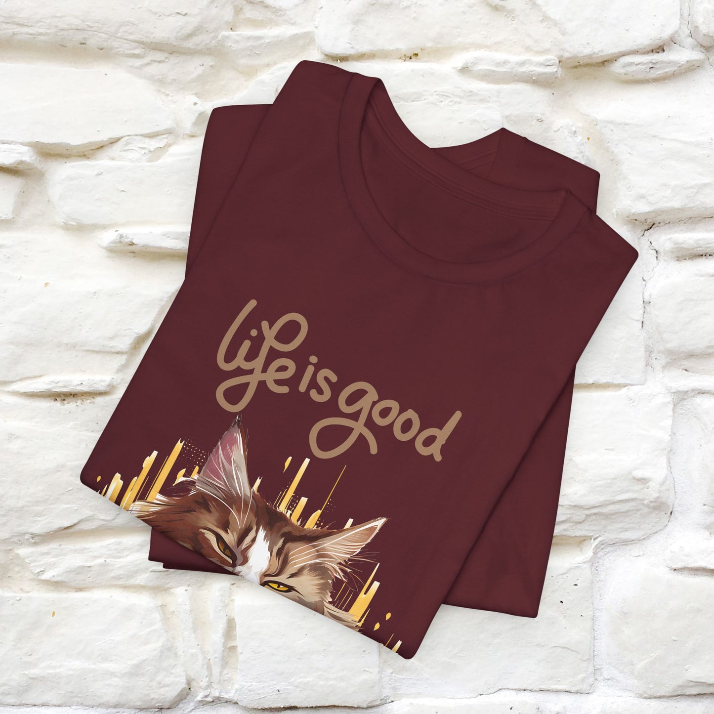 "Life Is Good" Cat T-Shirt for Women | 100% Cotton* 🐾