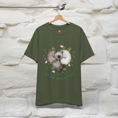 "All You Need Is Love" Cat T-Shirt | 100% Cotton* | Adorable Cat Apparel for Men & Women