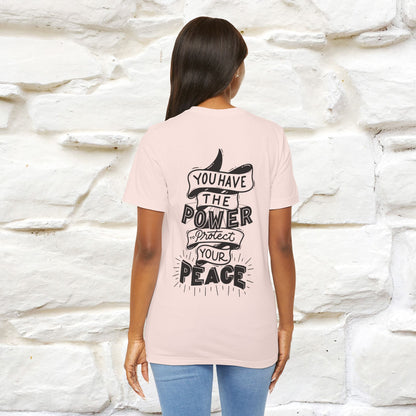 "You Have the Power to Protect Your Peace" Cat T-Shirt| Front & Back Design | Nunu&Miao Studio